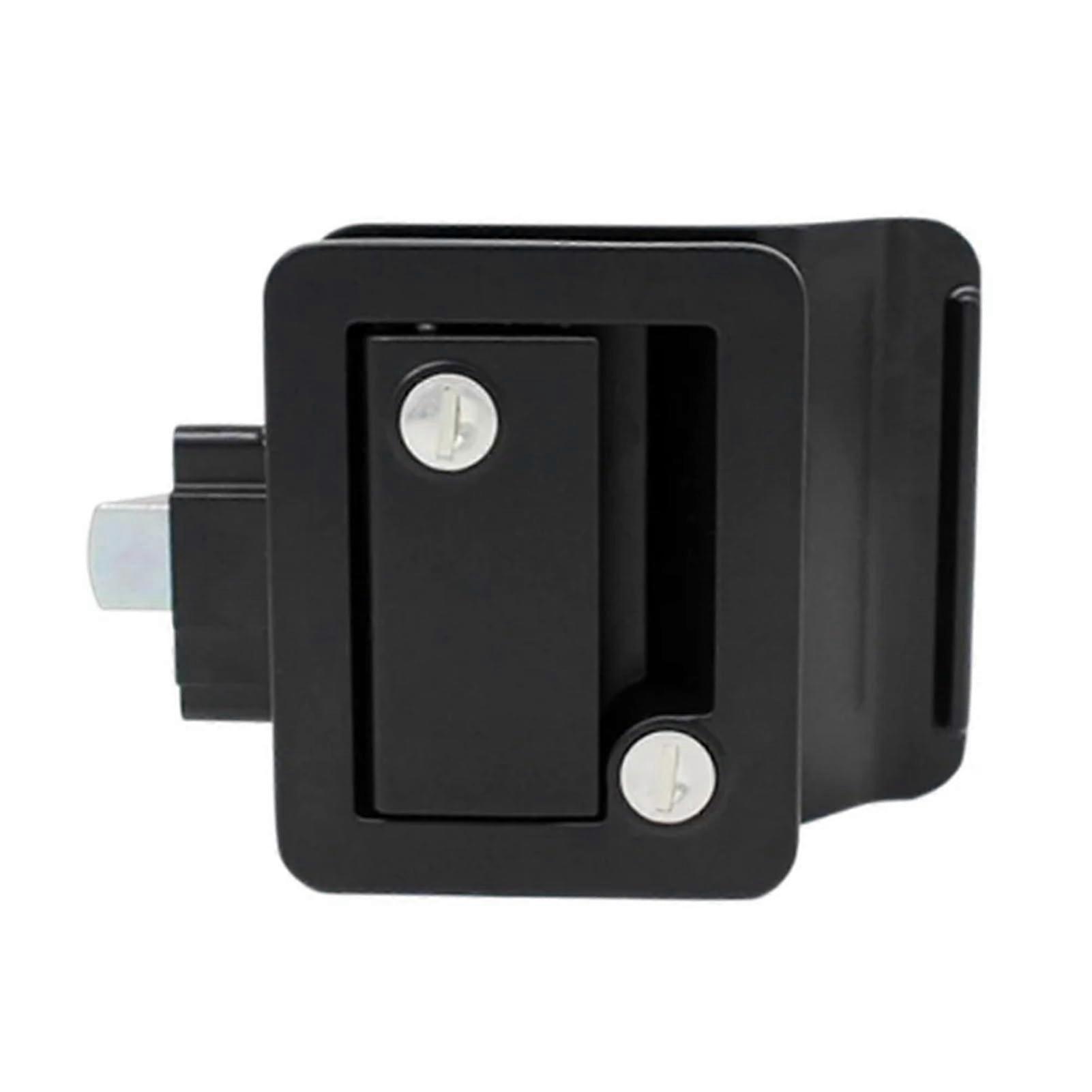 RV Trailer Camper Entrance Door Lock Replacement - Double Open Door with Latch and Computer Key, Black Finish