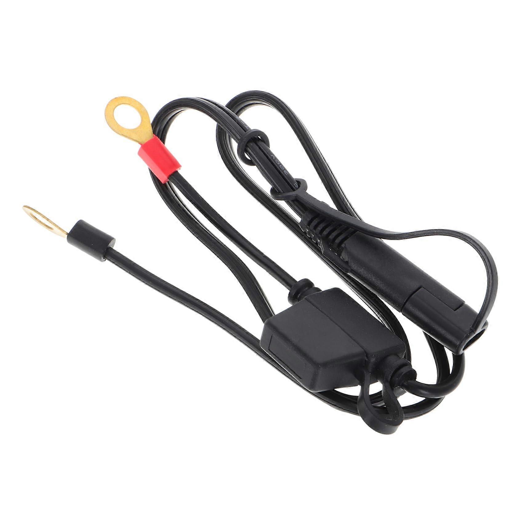 Motorcycle Battery Wire Adapter Cable, Universal Waterproof SAE Quick Coupling Harness, Connection Strap for SUV & Car, Black Plastic