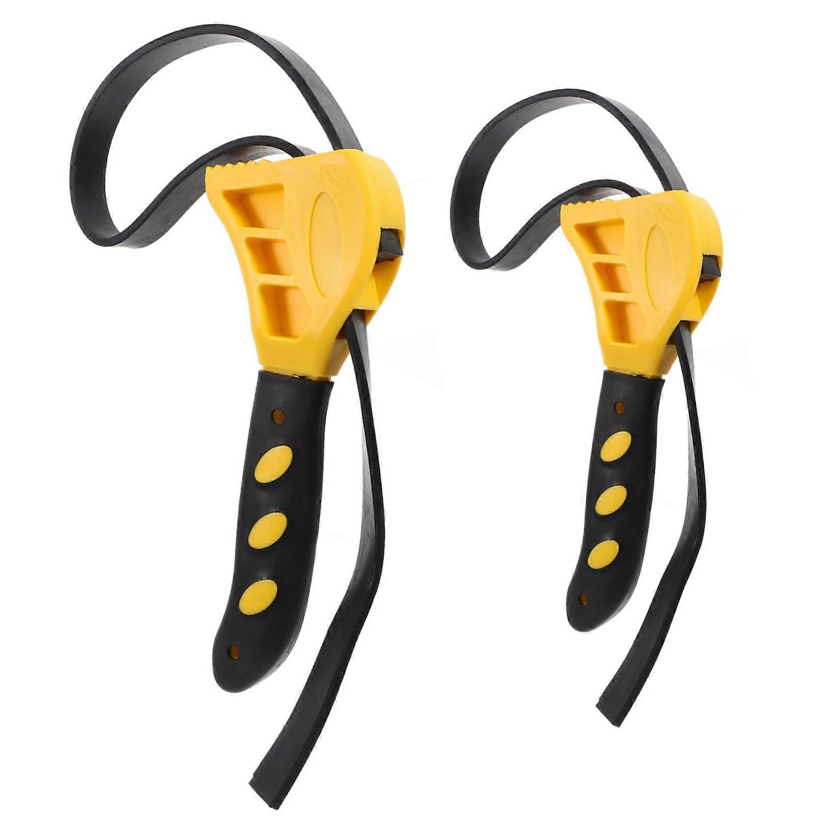 Multifunctional Tool Set 2-Piece Rubber Yellow Filter Wrench Installation Key Plumbing Adjustable Sleek Design