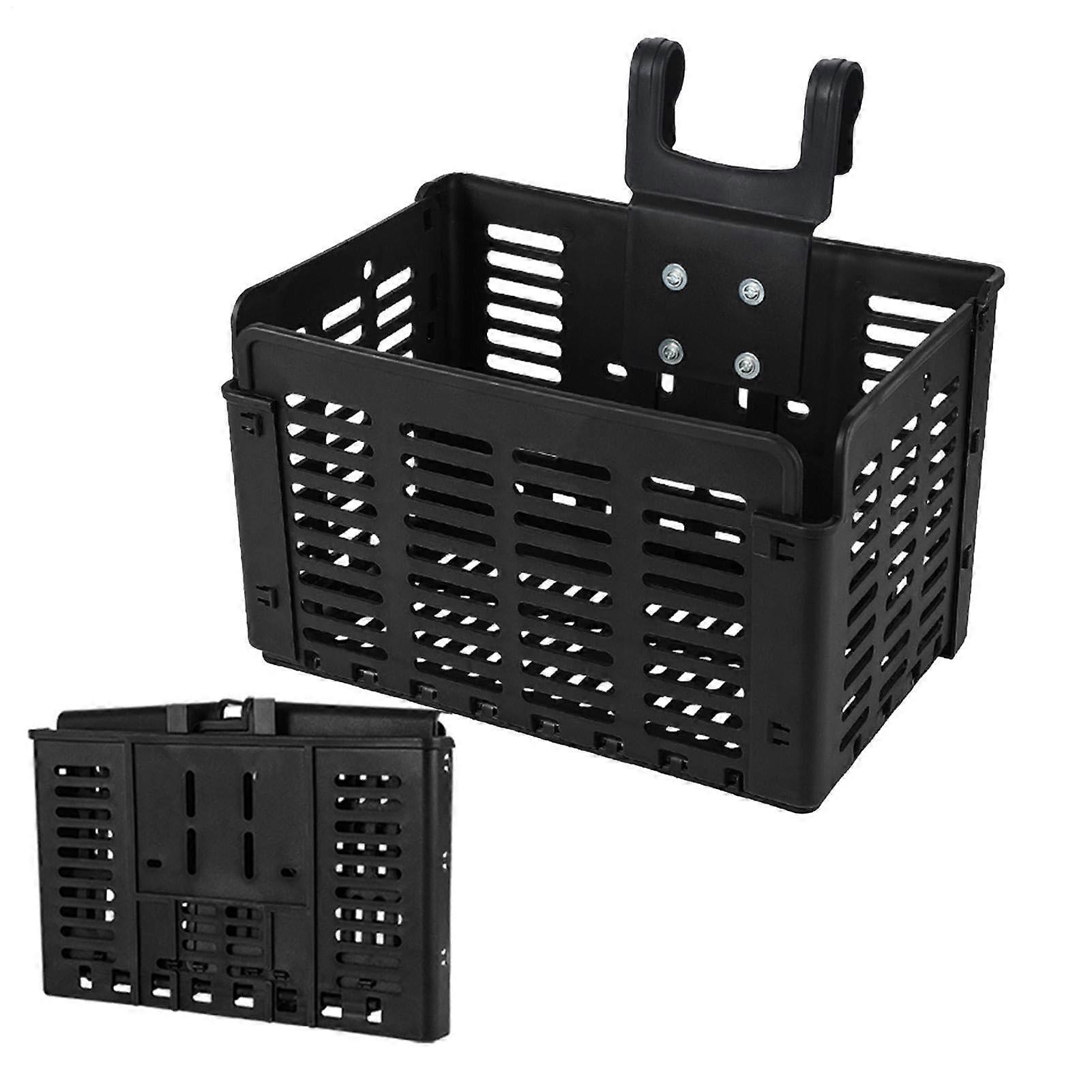 Bike Handlebar Crate Basket – Front Folding Storage Rack, Cycling Utility Frame Carrier