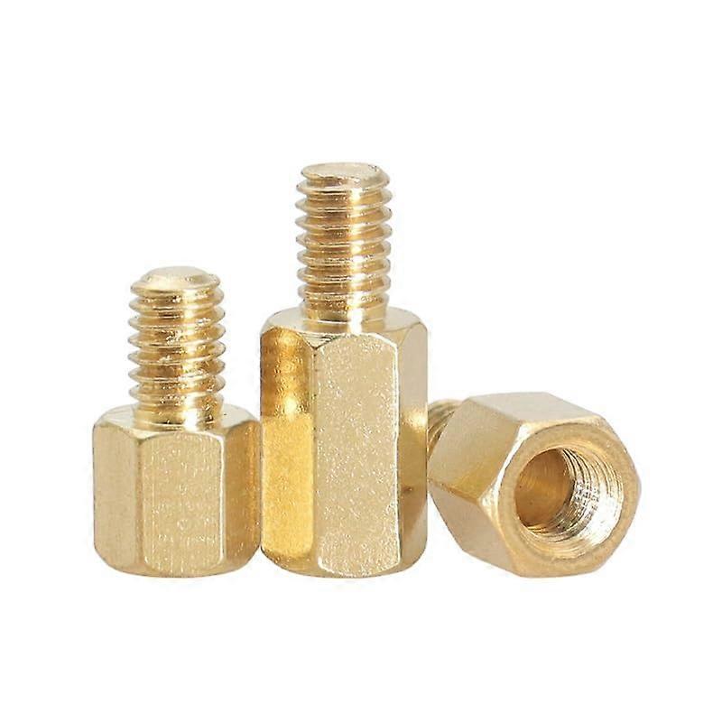 Hexagonal Copper Column, Single-Head Stud Pillar, M3 Threaded Spacer, PCB Mount, Length 3-40mm, 10/15/20/30/50