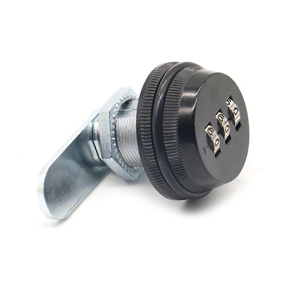 Security Cylinder Combination Cam Lock 3-Dial Code Camlock for Arcade Cupboard Drawer Mailbox (Black)