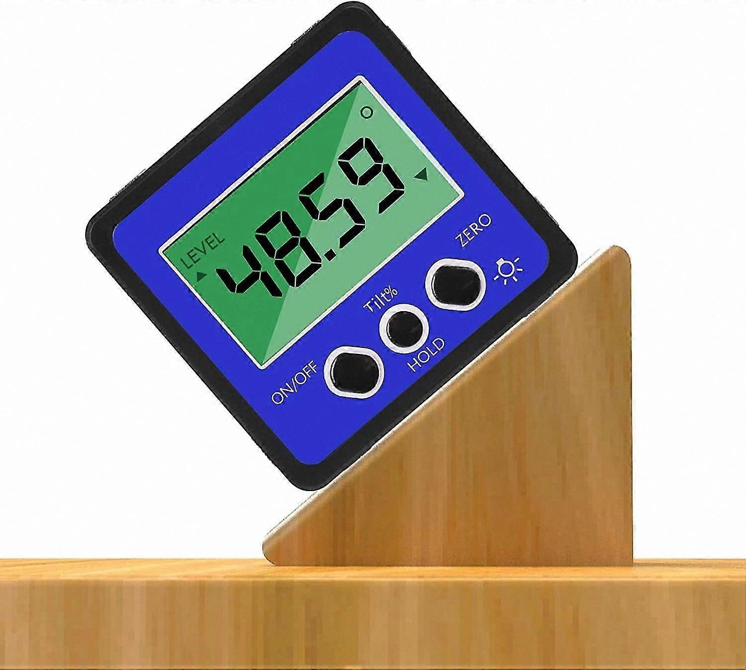 Waterproof Digital Tilt Protractor with Magnetic Base, Backlight, and 90 Measurement Capability (4-Pack)