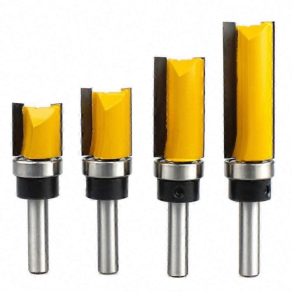 4Pcs Woodworking Router Bit Set with 8mm Shank for Flush Trim & Pattern Cutting