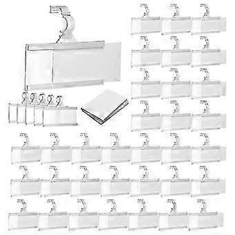 150 Pieces Plastic Wire Shelf Label Holders, Reusable Price Label Holder with Locks, Label Display