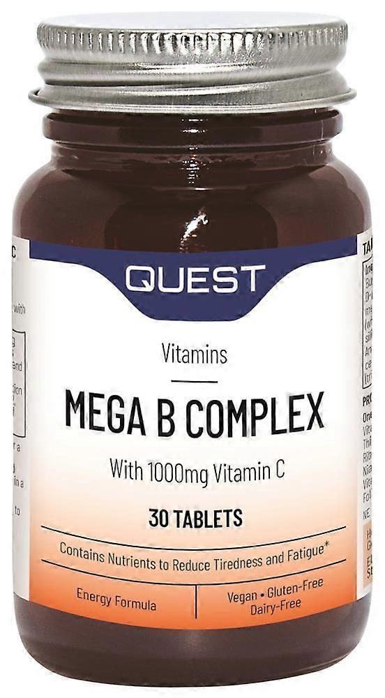 Quest MEGA B COMPLEX + 1000mg VIT C 30 Tablets - 2 Pack