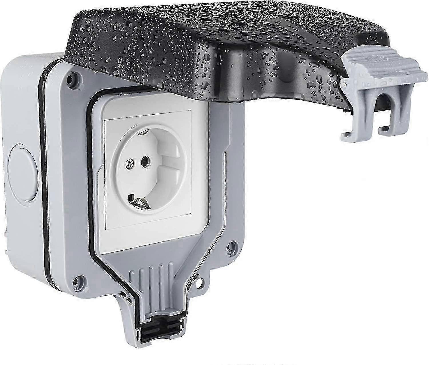Outdoor Ip66 Wall Waterproof Socket Hinged Cover External Socket Edition 0822