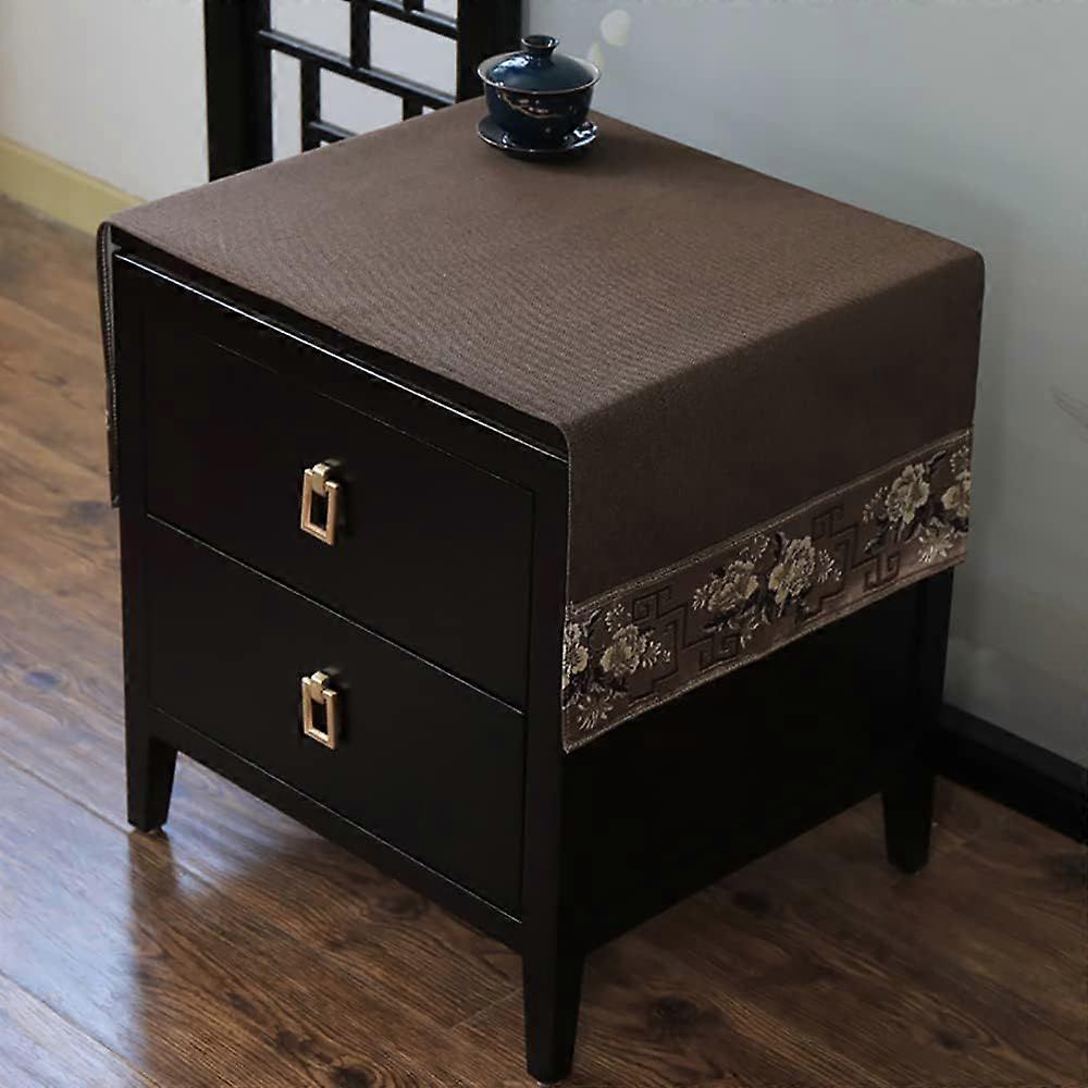 Solid Color Bedside Tablecloth Nightstand Runner Side End Tabletop Dust Cover