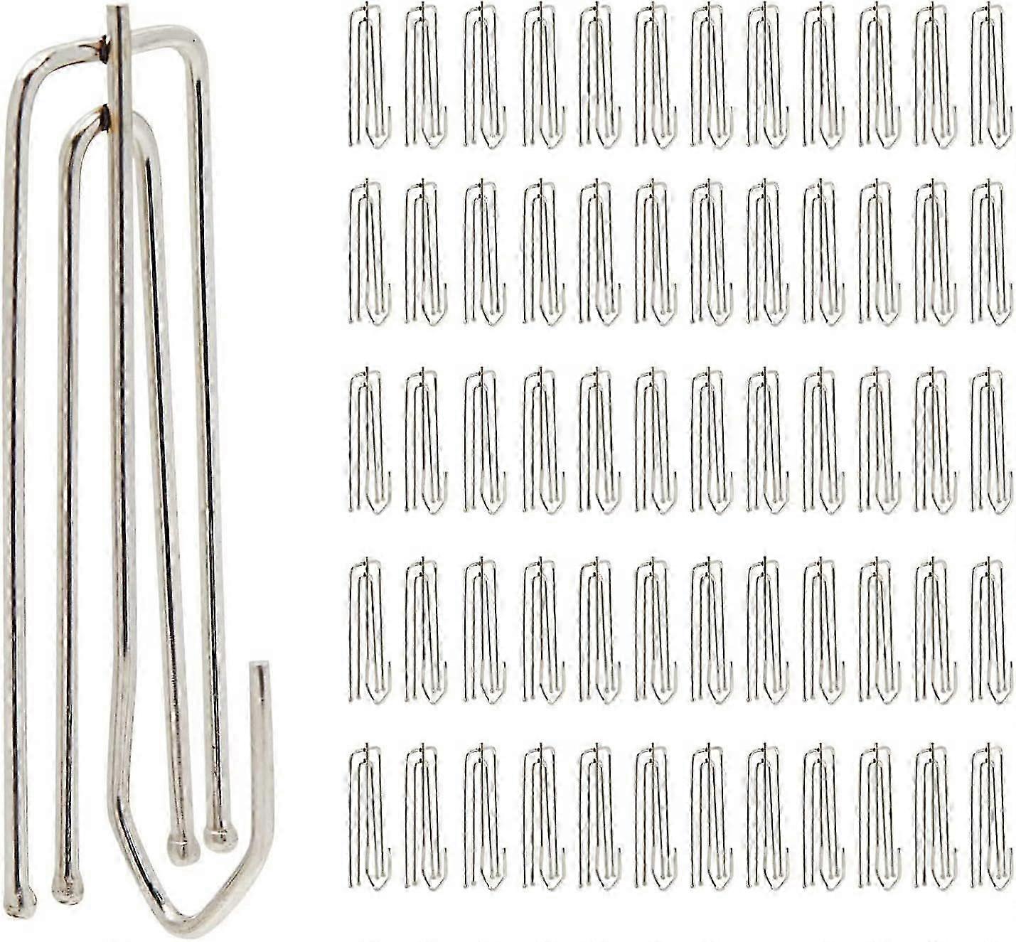 60 Pcs 304 Stainless Steel 4 Prong Pleated Hooks