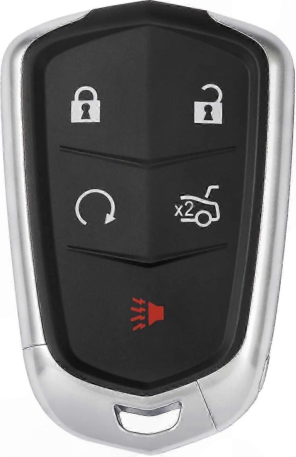 5-Button Keyless Entry Remote Case for Cadillac XT5 ATS CTS SRX XTS Escalade - Replacement Key Fob Cover Hyq2ab Hyq2eb-Compatible