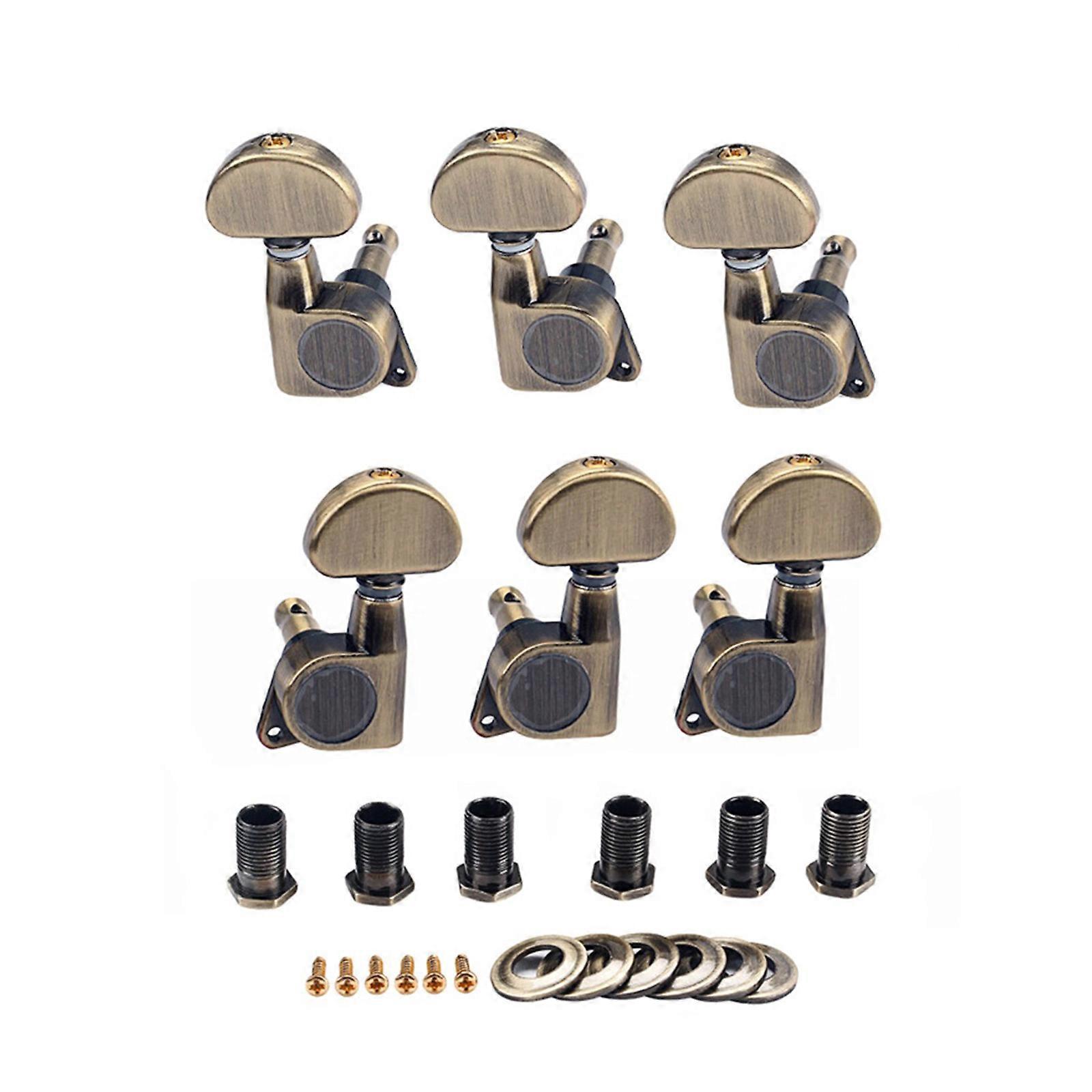 6Pcs Metal Guitar String Tuning Peg Replacement Guitar Machine Head Knobs Tuning Key Acoustics Guitar Tuner Enduring Multicolor