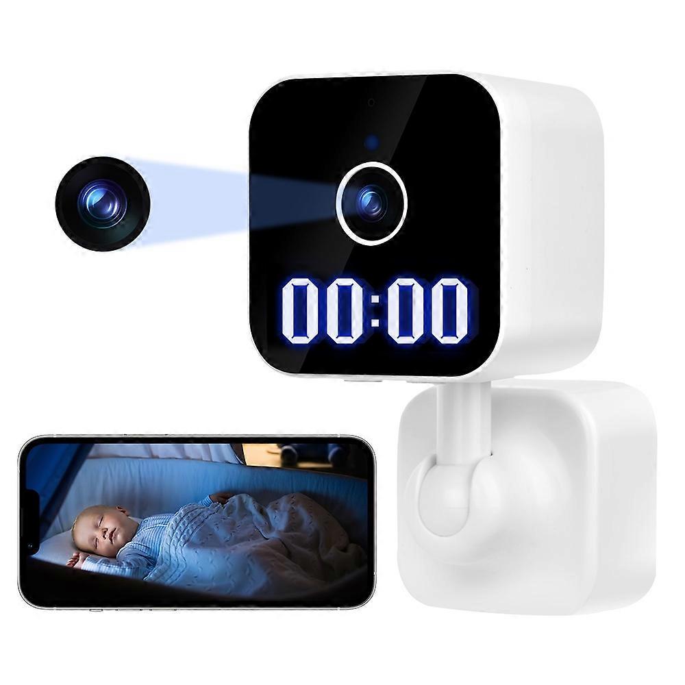 K1 Home Security Clock Camera 1080P HD Night Vision Camera Support Tuya App,US Plug