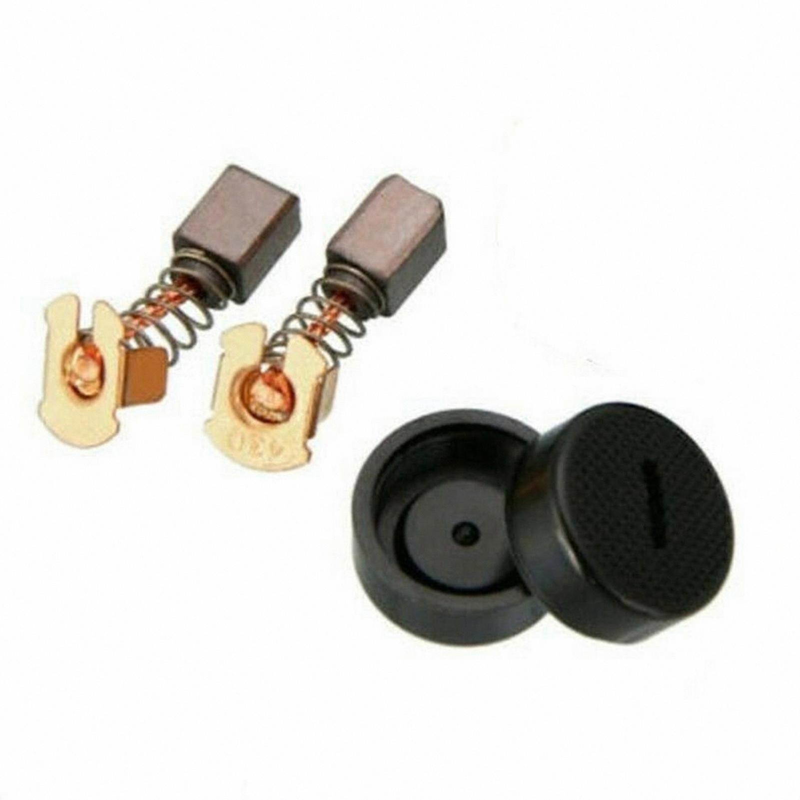 Carbon Brush Set for Power Tools - Abrasion Resistant Replacement Kit with Cap for Select Models