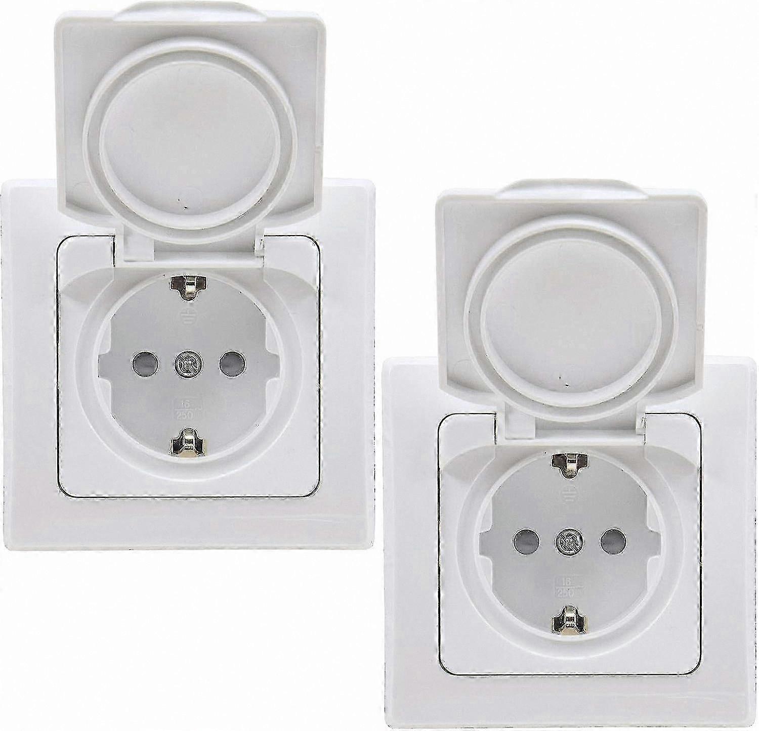 Weatherproof IP44 Socket with Flip Cover - 2 Earthed Outlets for Outdoor and Wet Area Use 250V