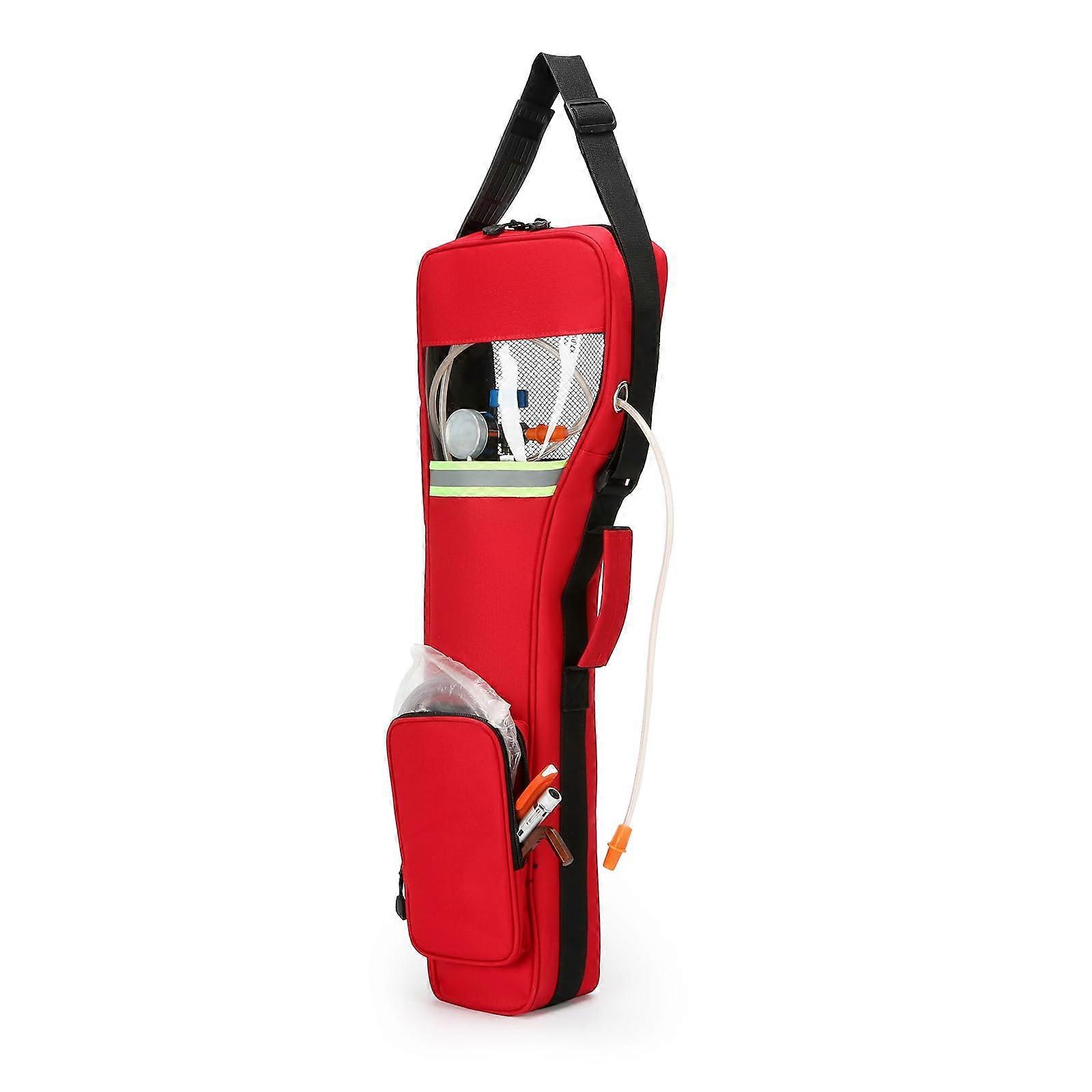 Oxygen Tank Backpack 3L Red Portable Oxygen Cylinder Carry Bag Shoulder Style Carrier For Travel And Daily Use
