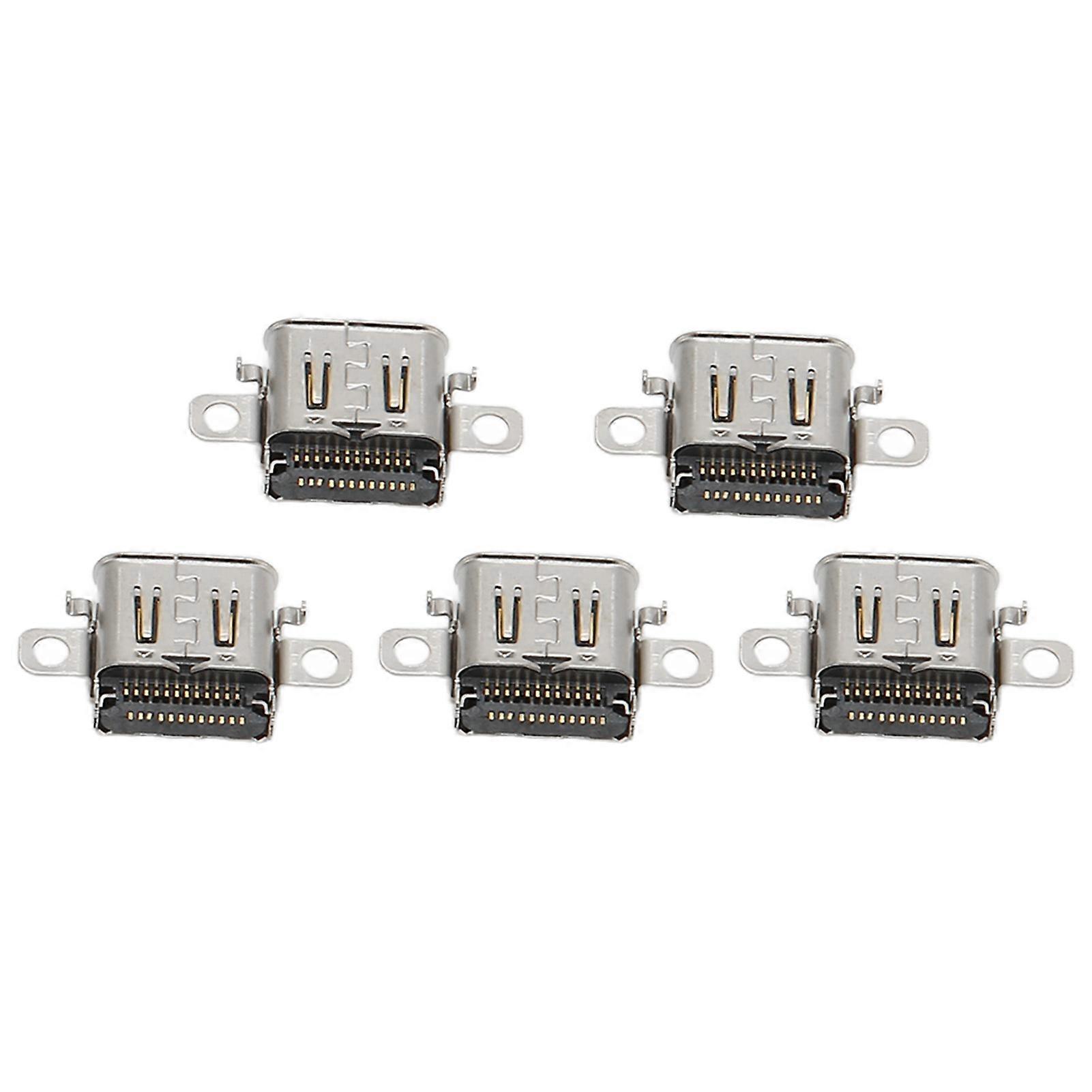 5pcs Metal Type C Charging Ports for SWITCH OLED Console