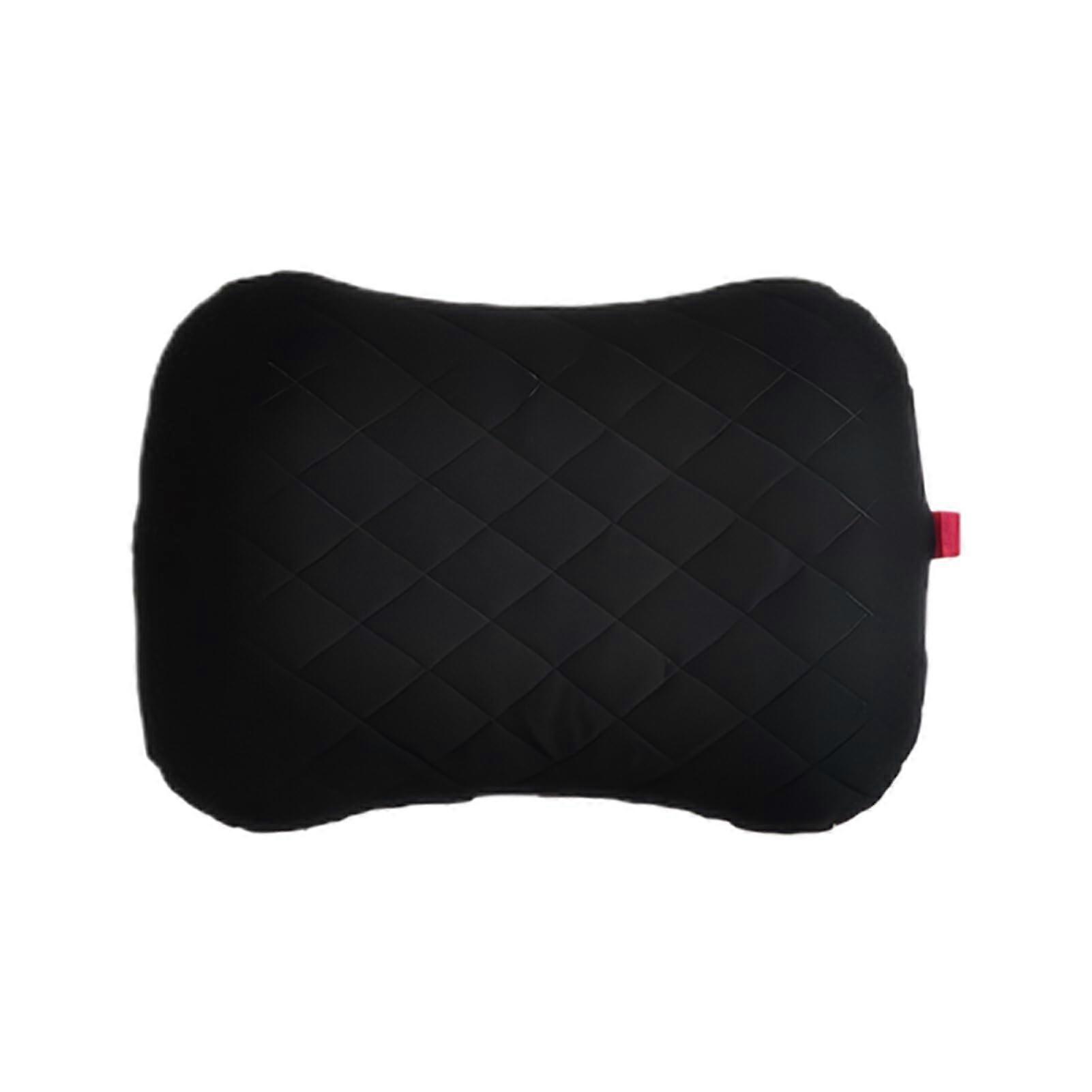 Inflatable Pillow Travel Polyester Black Quick Inflation With Three Full Breaths