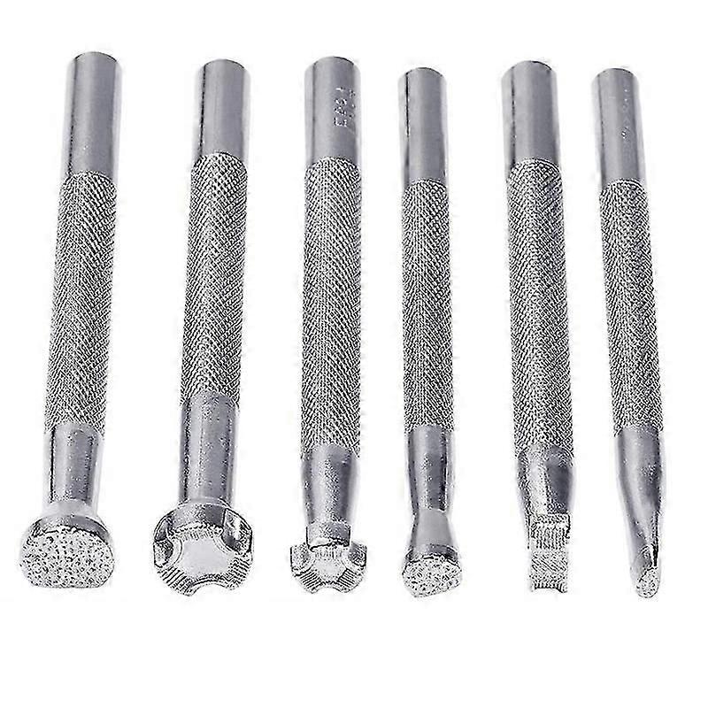 6Pcs Leather Stamping Tools Leather Working Saddle Making Stamps Set
