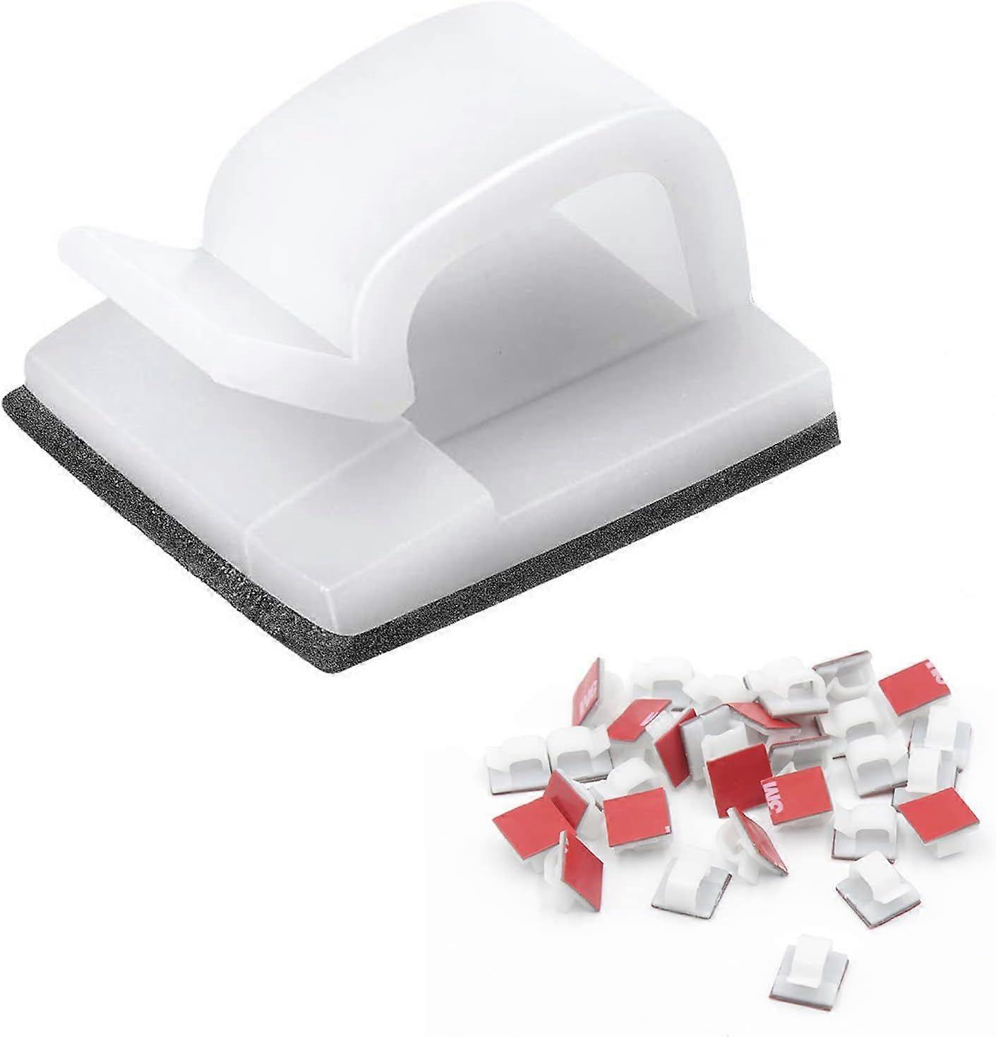 50 Pcs Cable Clips, Triomphe Adhesive Cable Clips, Cable Tidy Clips, for TV, PC