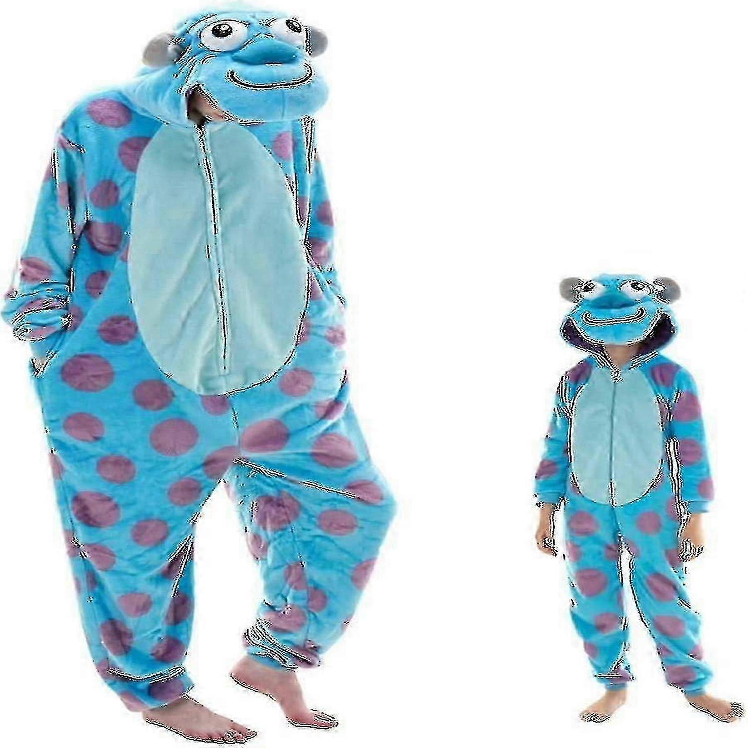 Tättsittande unisex vuxen pyjamas, flanell cosplay djur en bit Halloween kostym sovkläder hemkläder