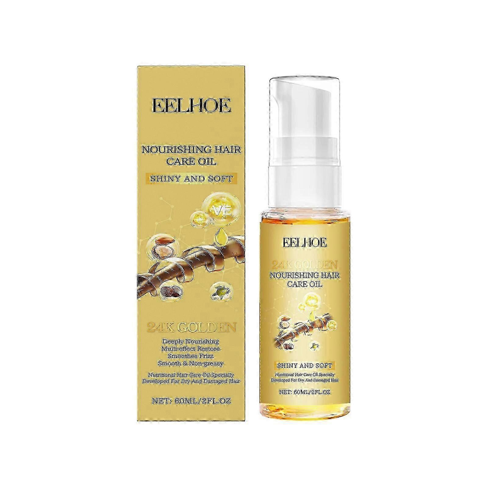 ExquisiteHair Oil, Nourishing Hair Oil for Split Ends, 24K Gold Argan Oil Coconut Oil Olive Oil and Vitamin E for Frizz Control, Shiny and Soft