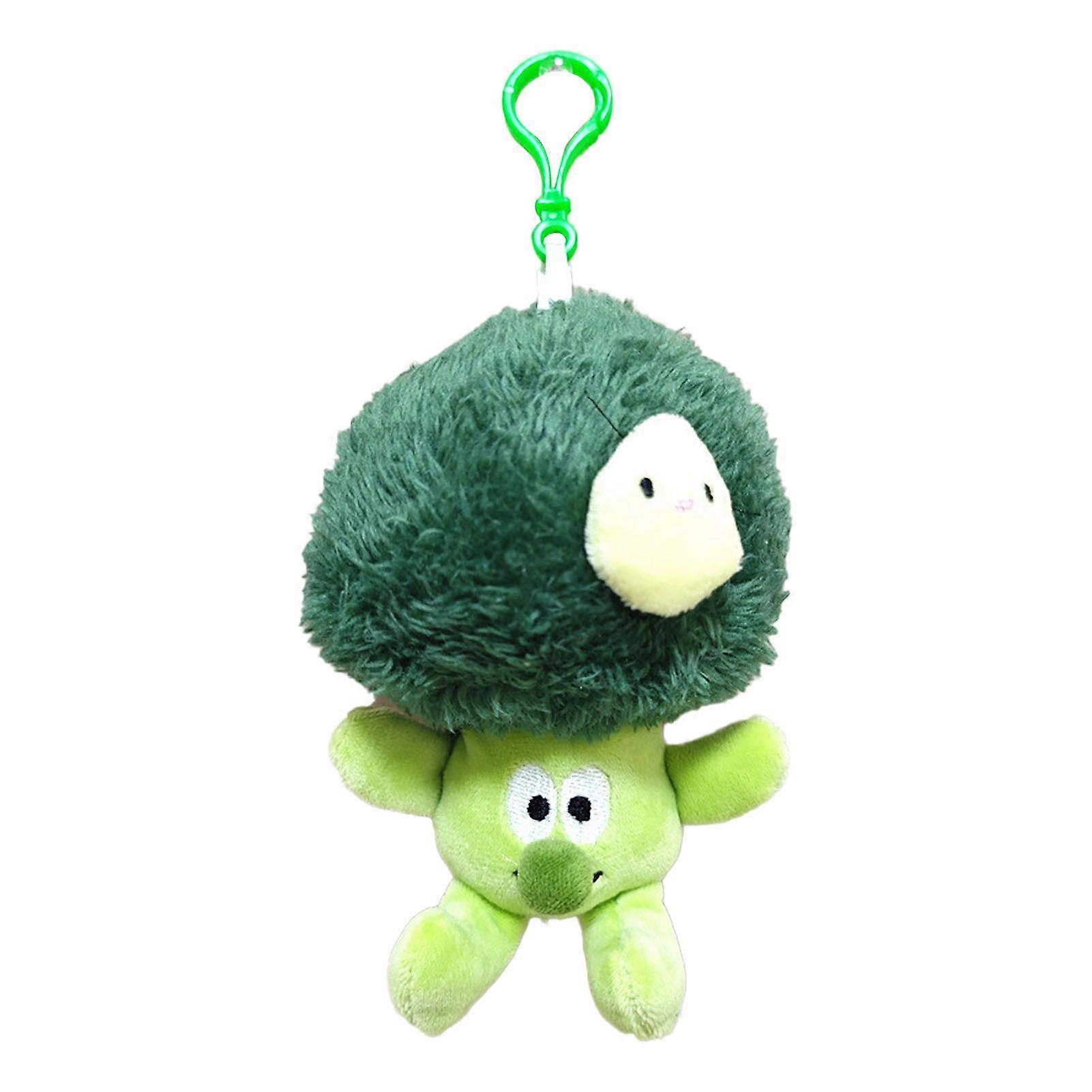 Plush Pendant Cute Broccoli Shape Stuffed Toy PP Cotton Vegetable Pendant for Keychain Keyring Bag Small