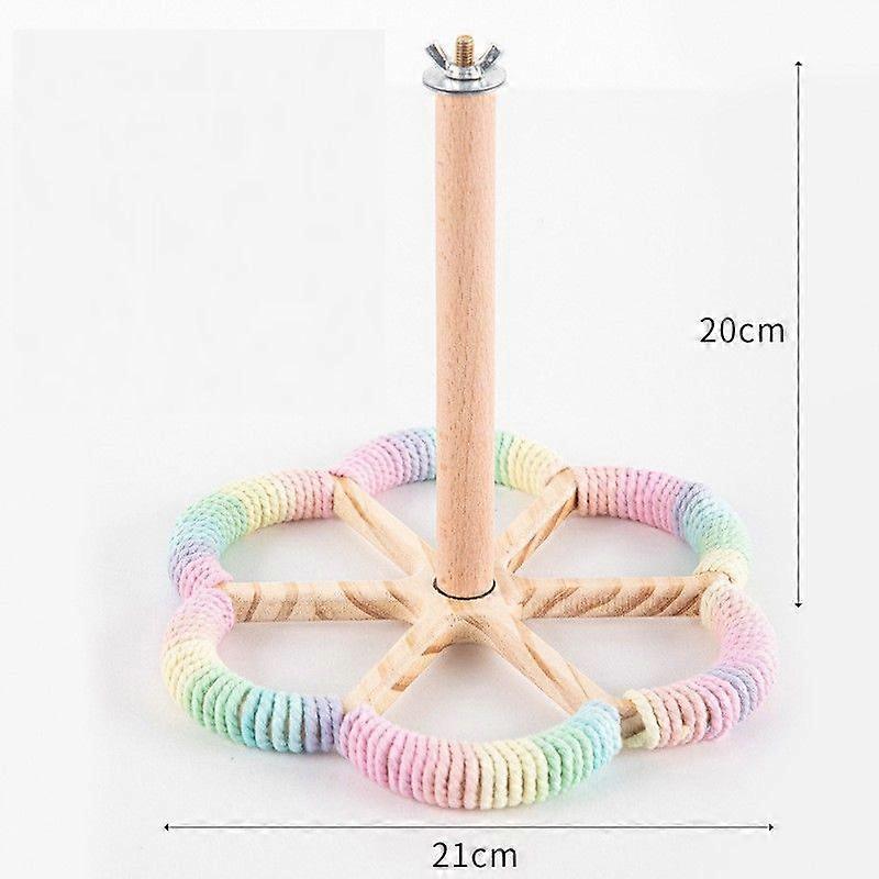 unbrand Bird Toy Spinning Perch for Parakeet Cockatiels Cage Interactive Wooden Stand Cage Accessori