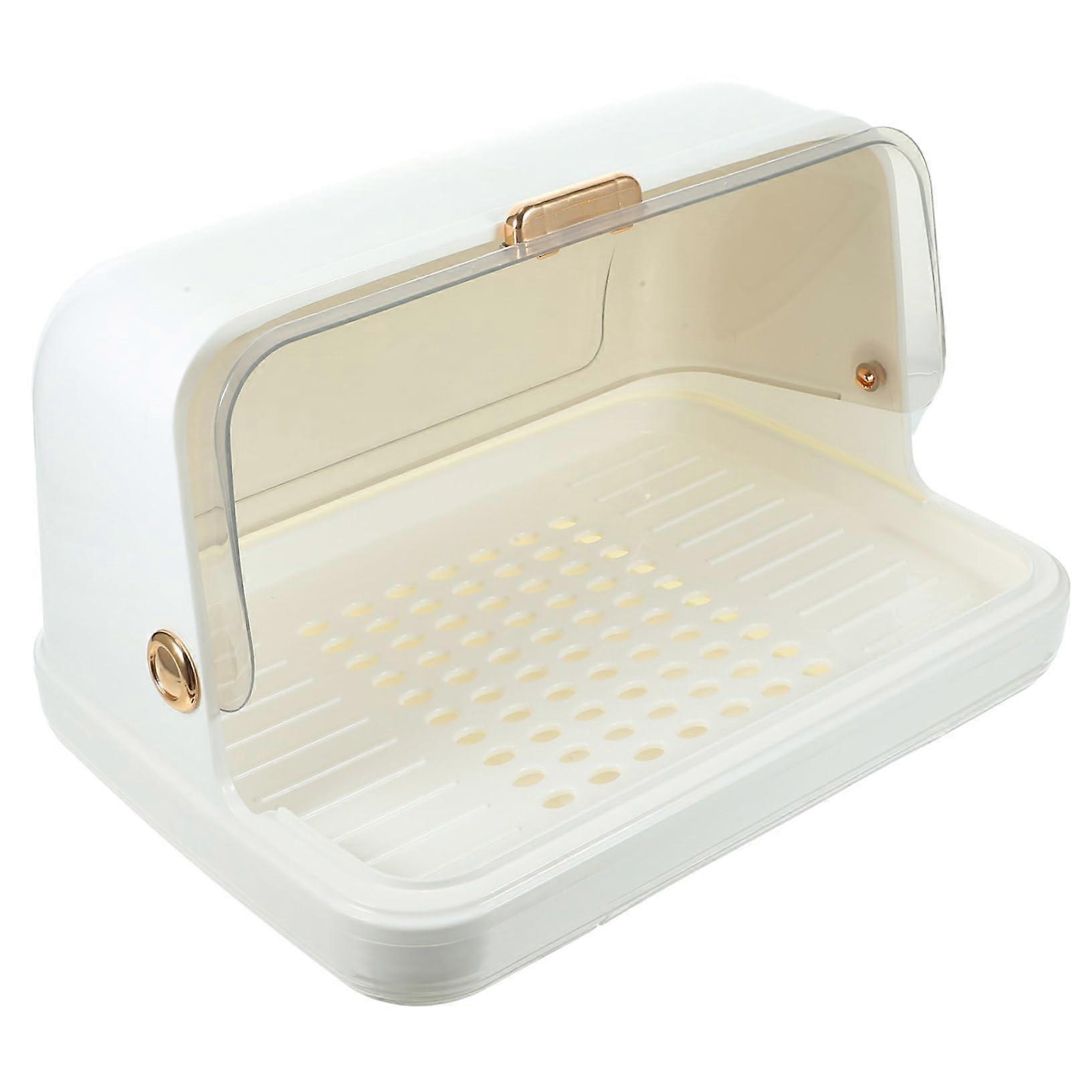 Bottle Drying Rack With Lid Vertical Storage Box Quick Drain Tray White Medium For Cups And Plates Countertop Organizer