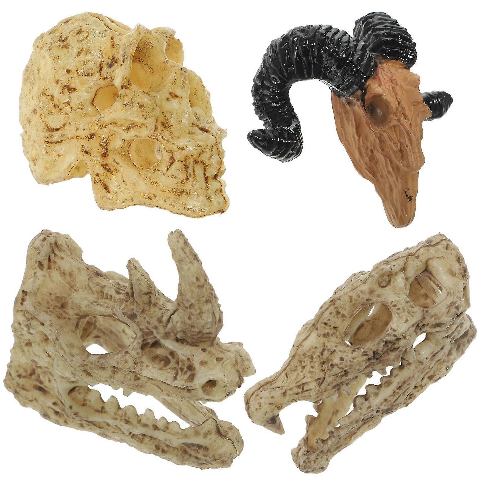 Assorted Color Plastic Skull Model for Doll House Wall Ornament 20Pcs