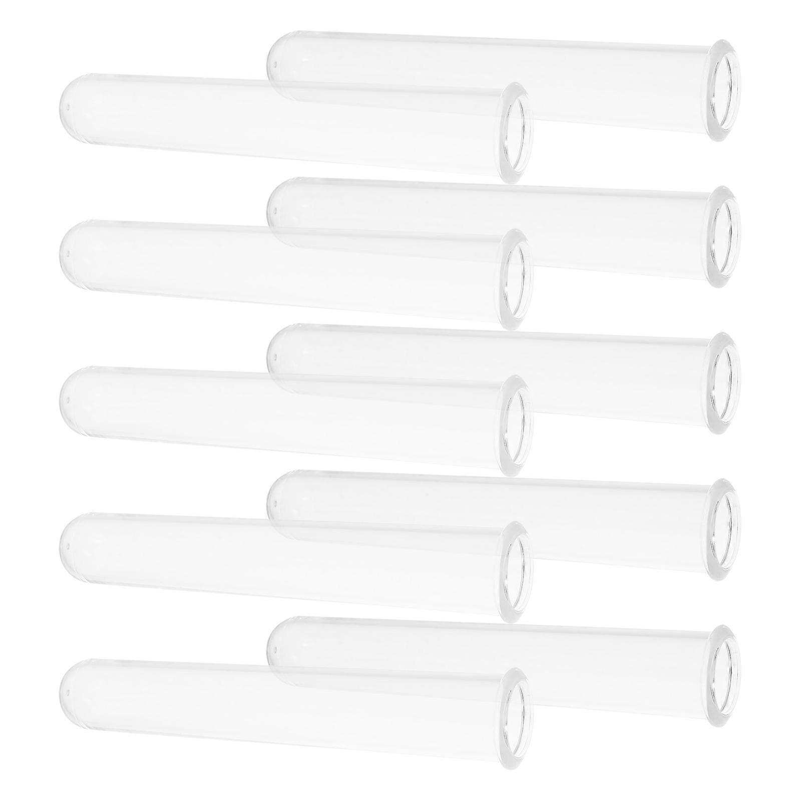 Test Tube Set Acrylic Tubes for Researchers Laboratory Use Transparent Sample Distribution 10Pcs