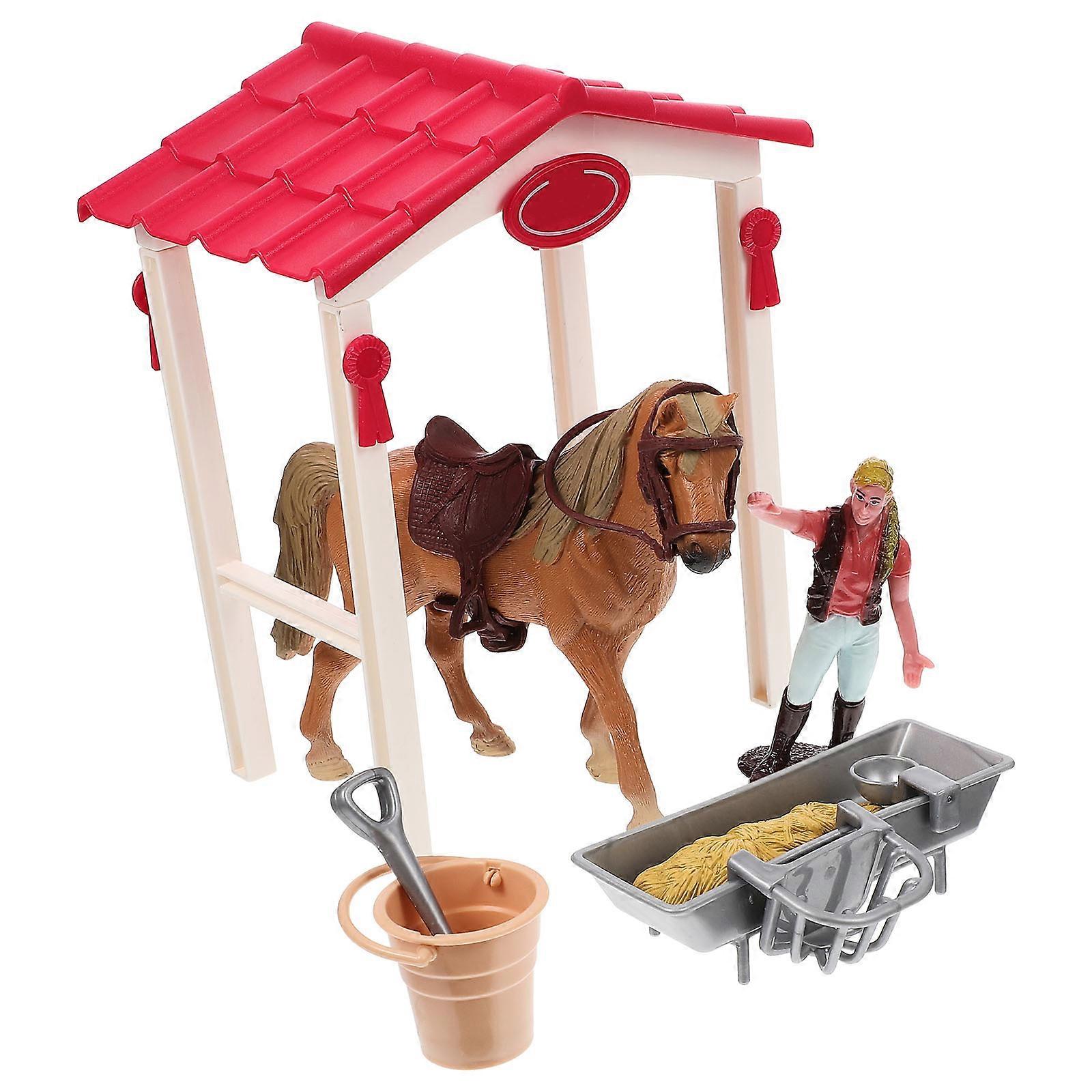 Children Toy Simulation Animal Model Farm Toy Indoor Outdoor Layout Assorted Color Plastic Diy Assembly 1 Set