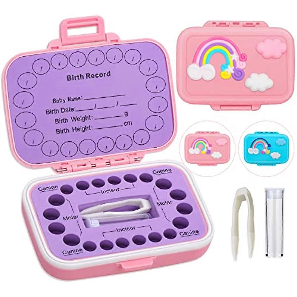 Baby Teeth Keepsake Box, Colored Tooth Holders, Container Organizer for Lost Teeth, Teeth Lanugo Storage Saver for Boys Girls