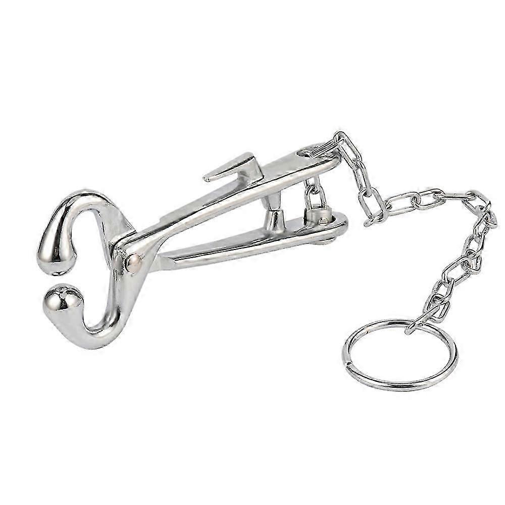 Cattle nose clamp with chain, stainless steel cow nose clamp, fixed nose, cattle piercing tool, drilling tool