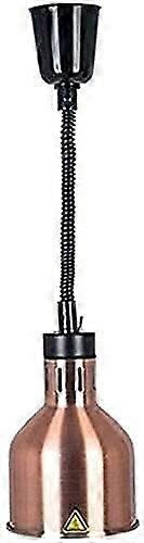 Food Heating Lamp Adjustable Telescopic Heat Lamp Chandelier Bronze Single Head Buffet Warmer for Pizza and Food Display