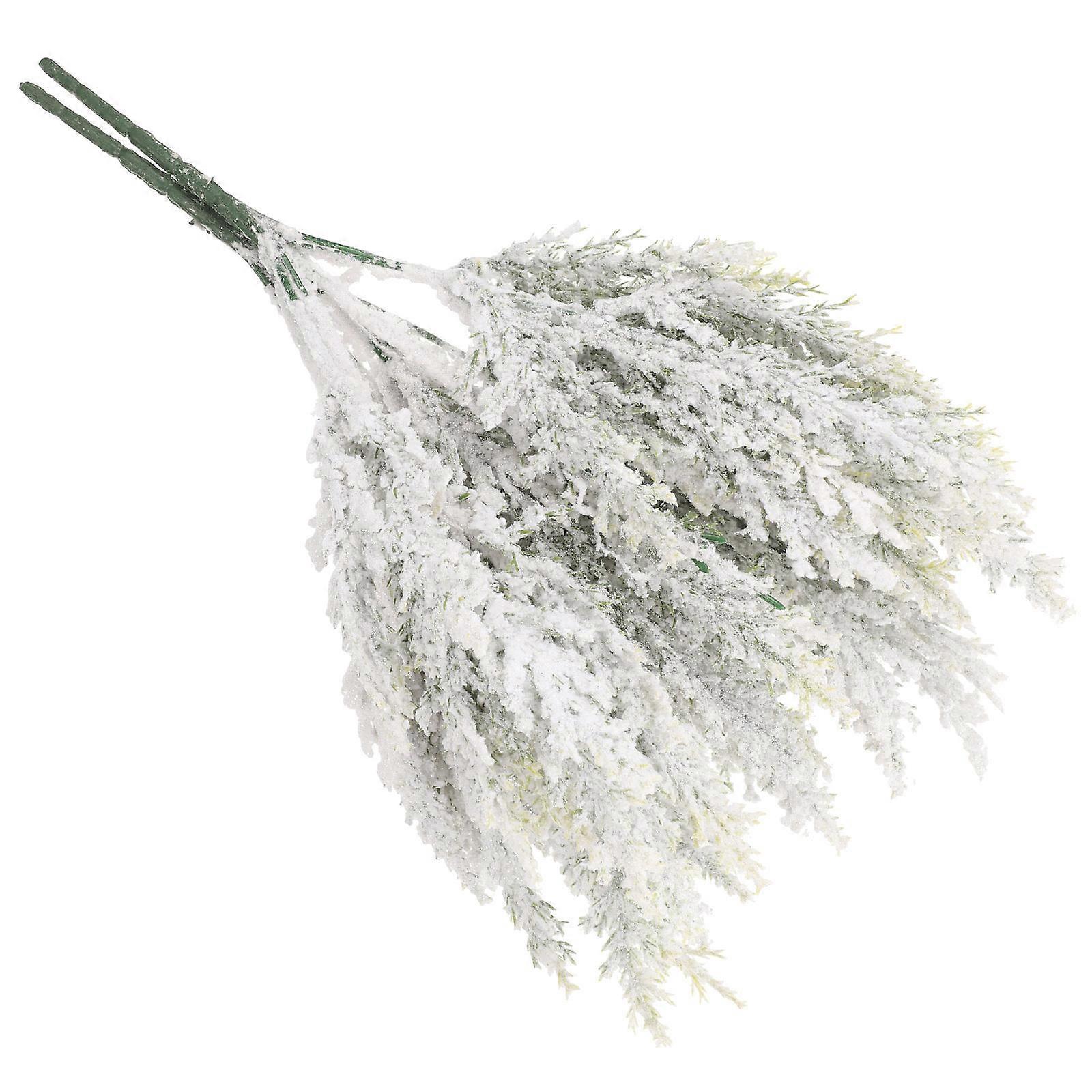 Artificial Snowy Pine Picks Pine Branches for Party Decoration 8Pcs