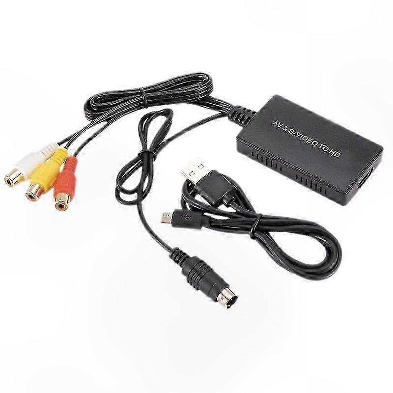 Composite Video and Audio Converter - S-Video to 3RCA CVBS Adapter, Supports 1080P and 720P Resolution