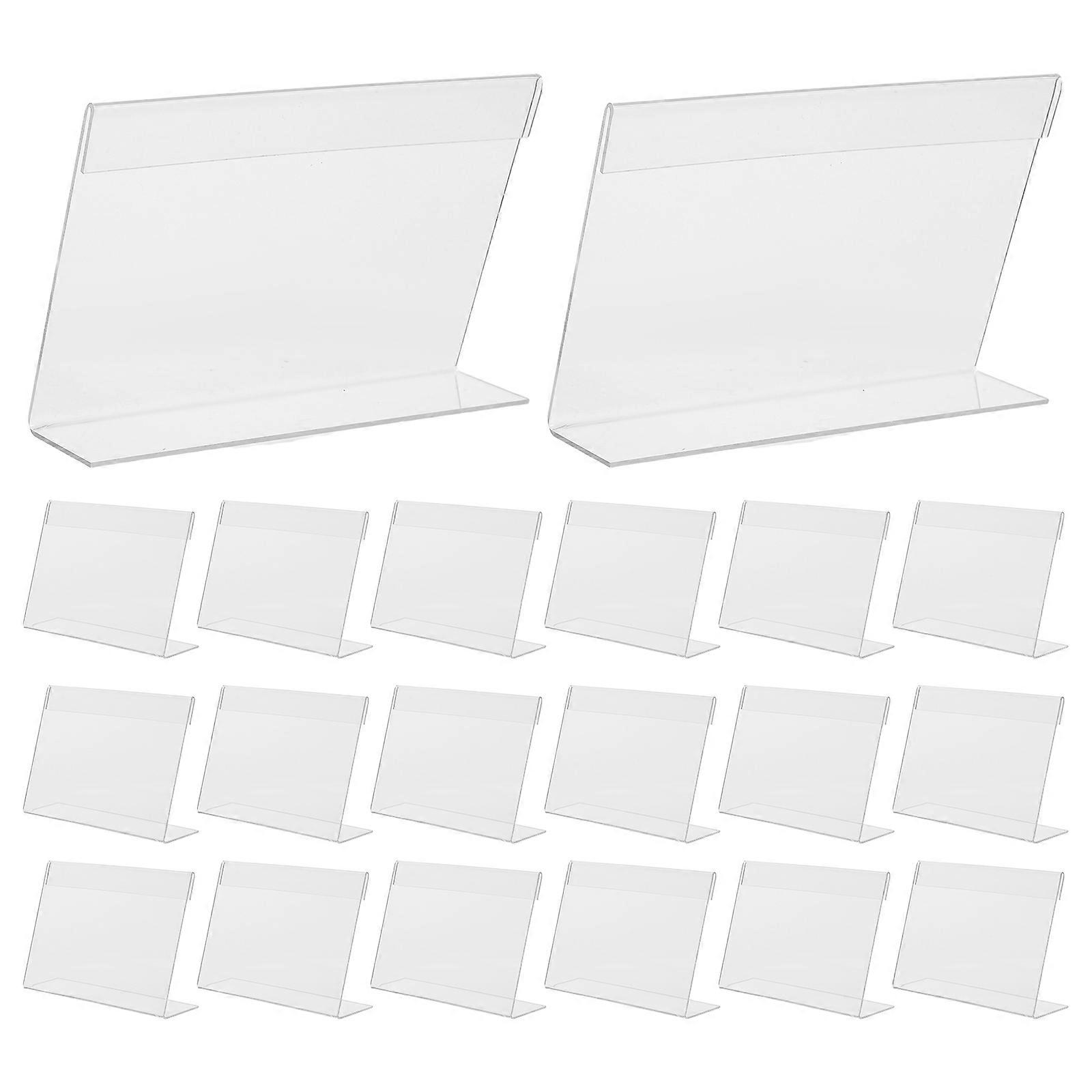 Table Sign Holder Acrylic for Display 80Pcs Transparent L Shaped Stand