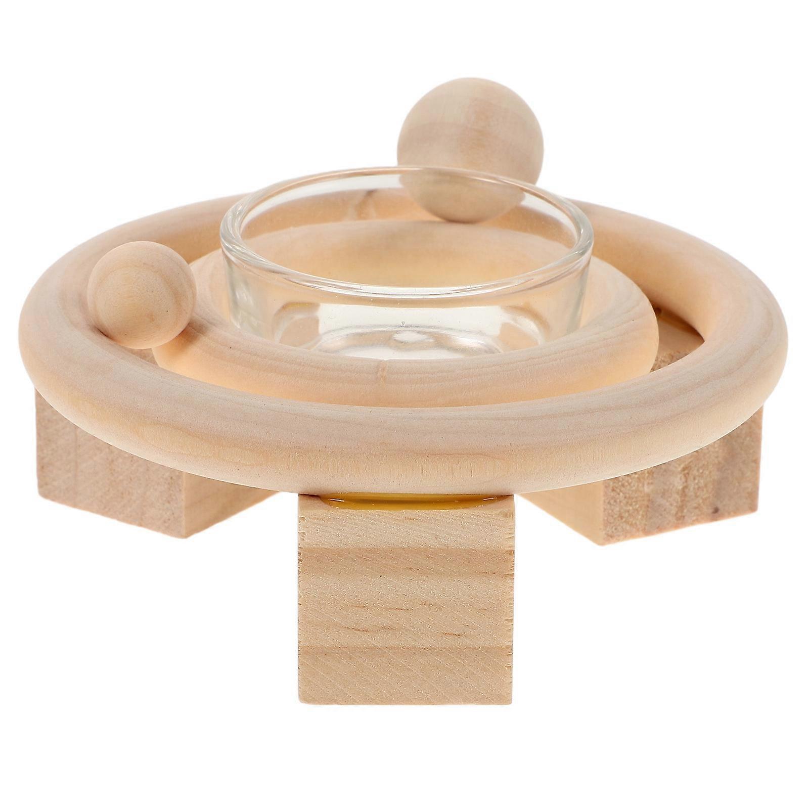 Solar System Wooden Candle Holder for Wedding Decor 3Pcs Set