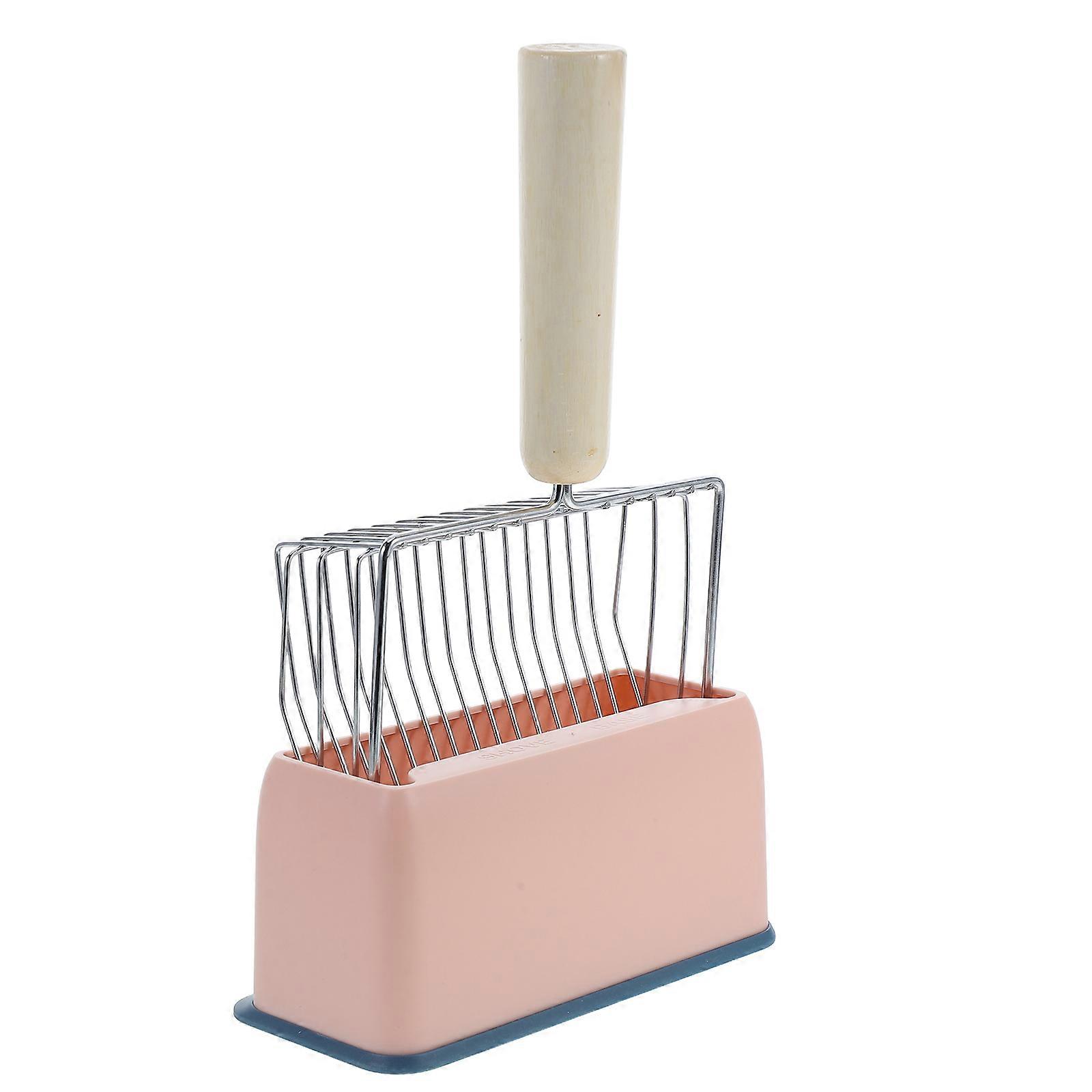4Pcs Metal Cat Litter Scooper for Efficient Pink Litter Box Cleaning