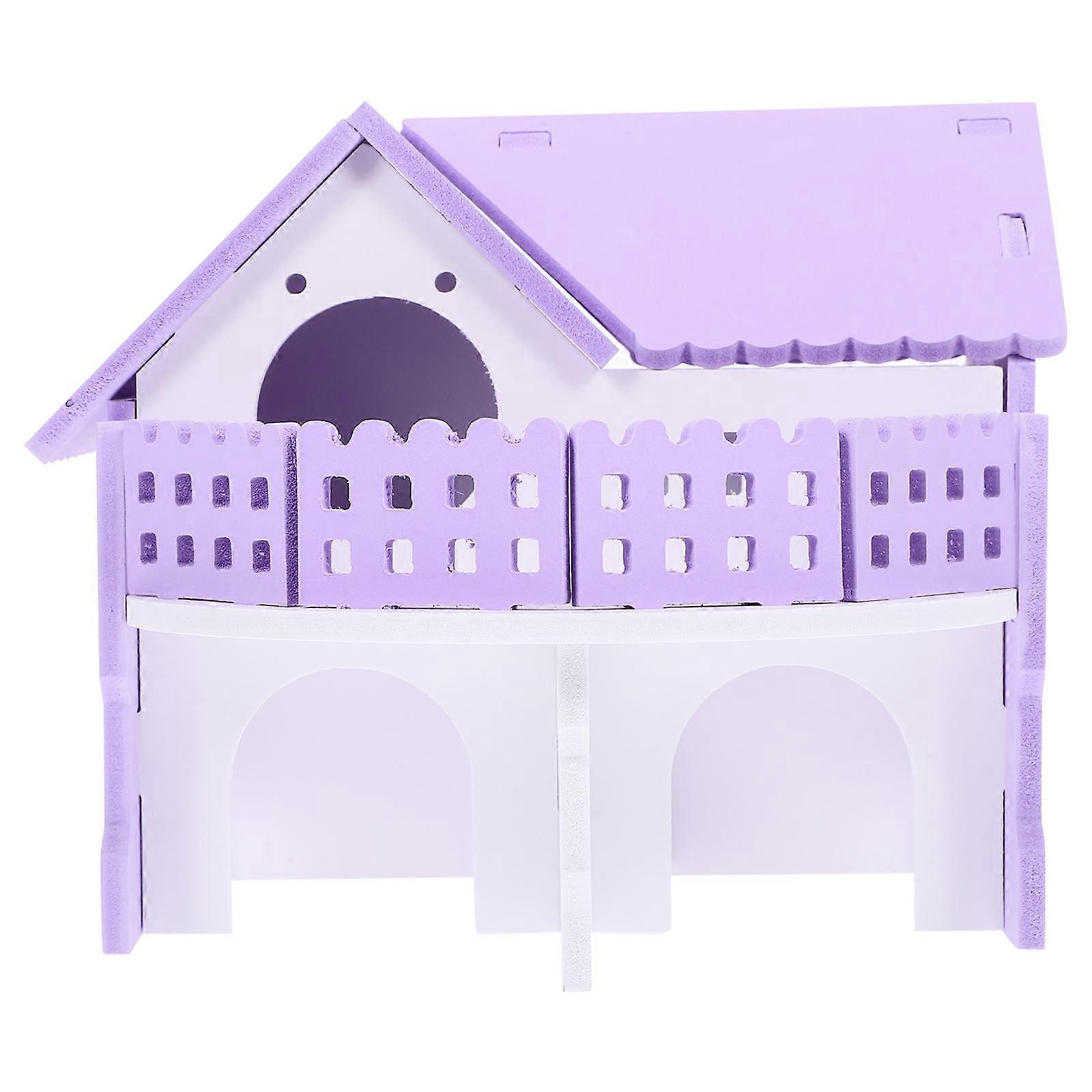 Hamster Furniture Hideout House Luxury Design Violet PVC For Small Animal Enthusiasts 1 Set