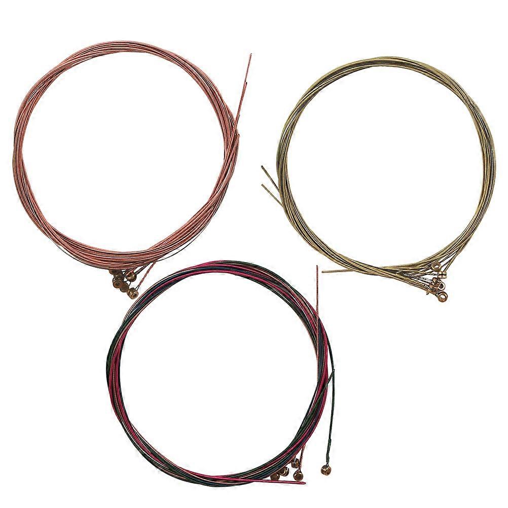 Acoustic Guitar Steel String Accessories for Guitar Use 6Pcs Assorted Color Strings
