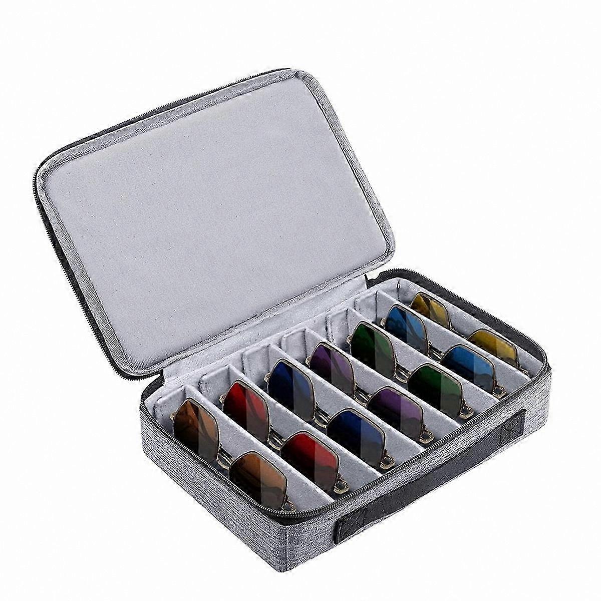 Sunglasses Travel Case with Adjustable Slots for Multiple Pairs Portable Storage Solution