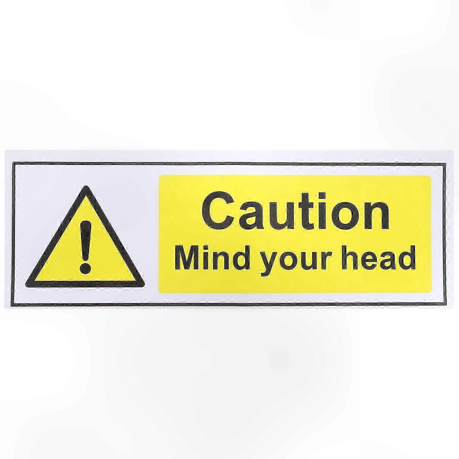 Safety Alert Stickers with Mind Your Head Design for Hazard Warnings and Precautions