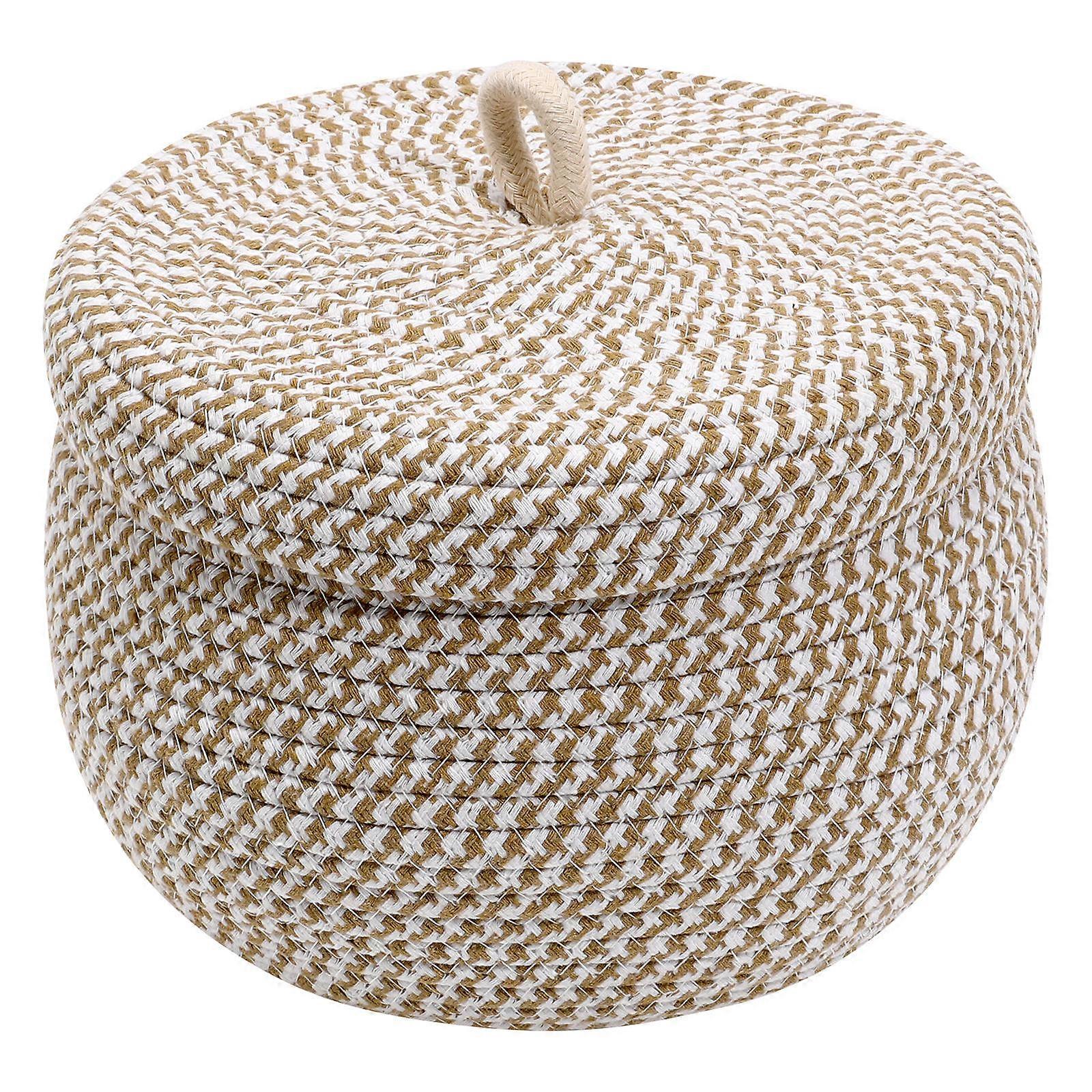 Baskets with Lids Round Basket for Storage 2Pcs Cotton Rope Organizer
