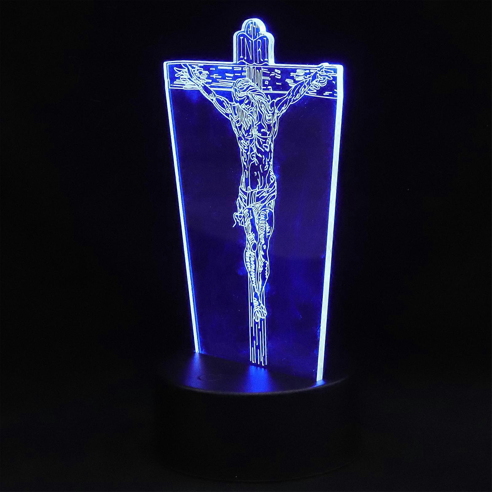 Desktop Night Lamp Acrylic Jesus Cross 3D Visualization Light 2Pcs for Home