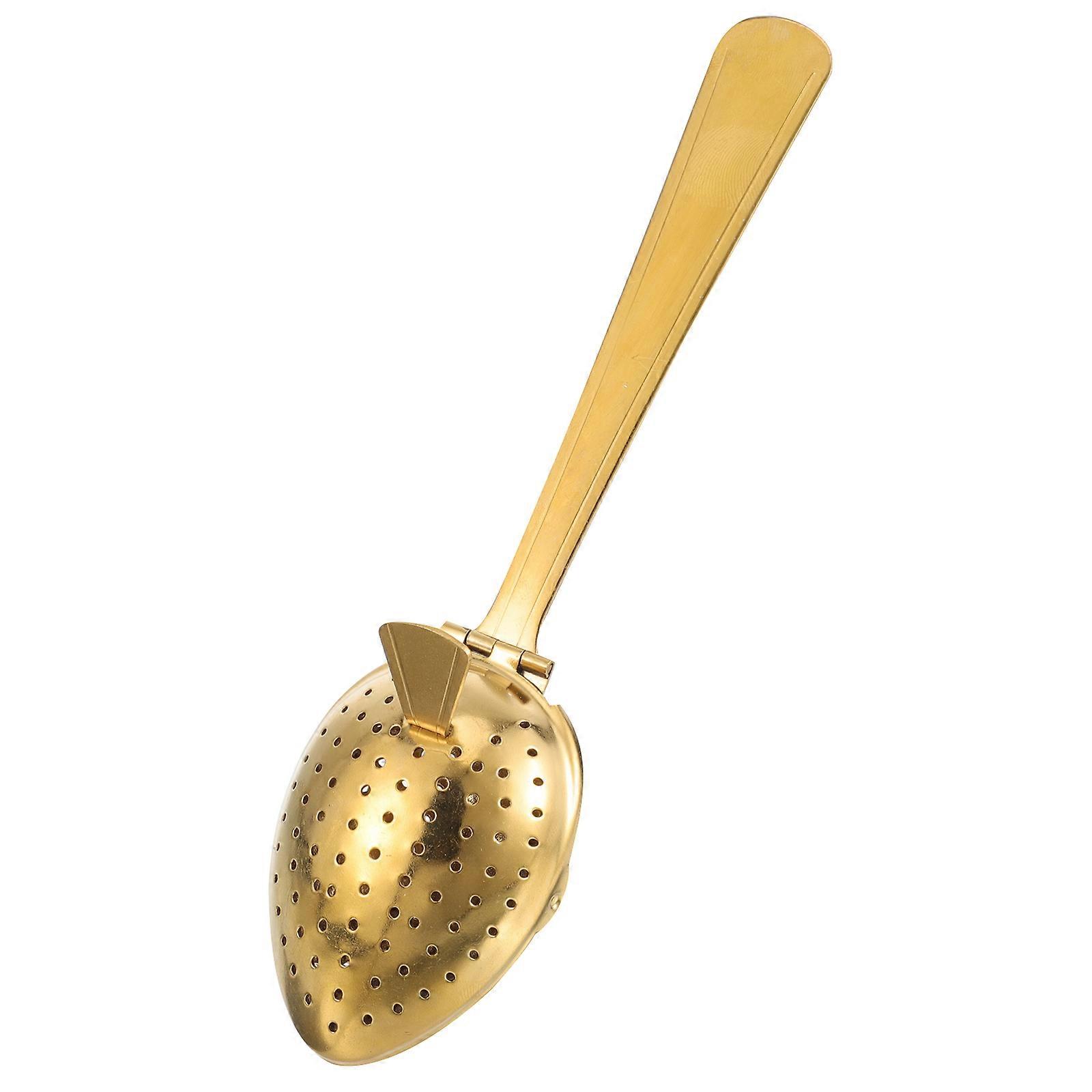 Tea Steeper Filter Reusable Infuser For Loose Leaf Teas Home Use 1Set Golden Stainless Steel