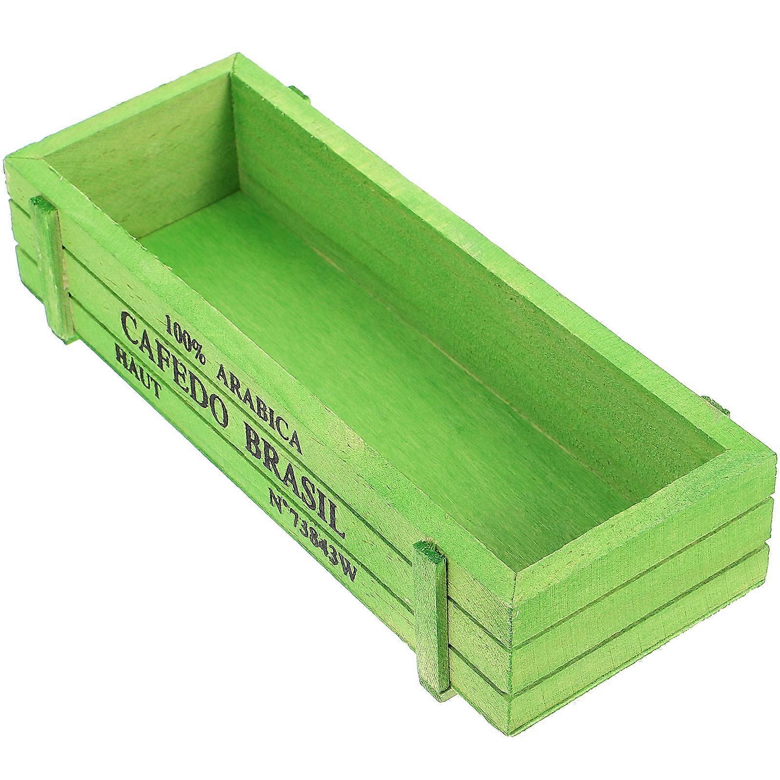Nordic Style Flower Pot Rectangular Flower Pot for Storage 2Pcs Green Color
