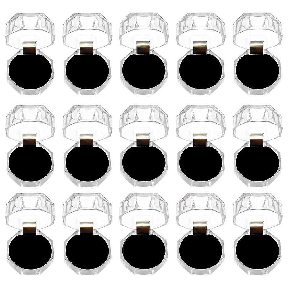 Ring Display Case Plastic Ring Organizer for Storage 100Pcs Transparent