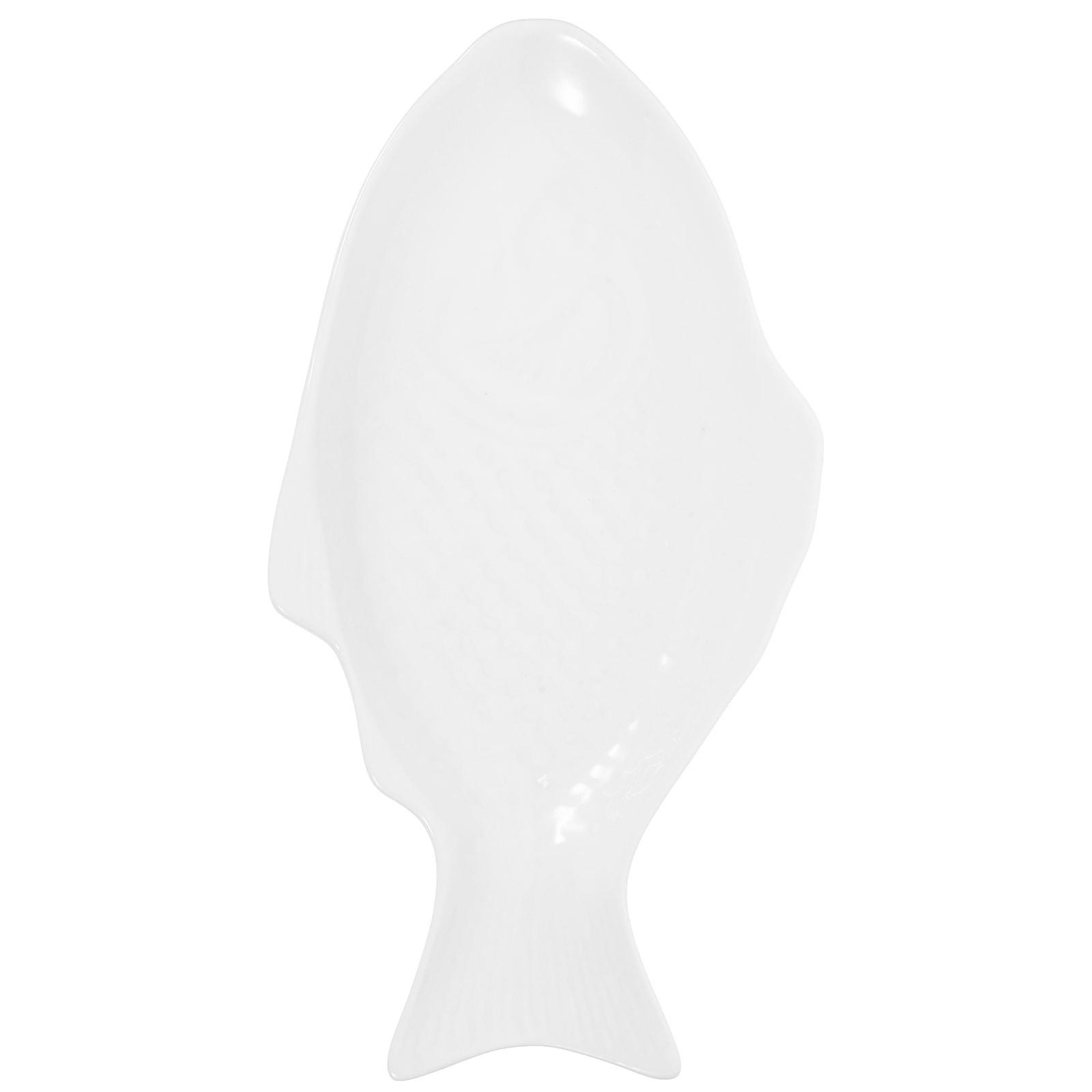 Ceramic Tableware White Fish Shaped Dish for Storage 5Pcs Set