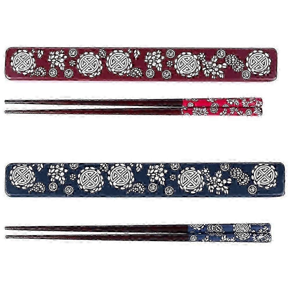Traditional Japanese Style Chopsticks Set with Portable Storage Cases - Authentic Asian Dining Utensils